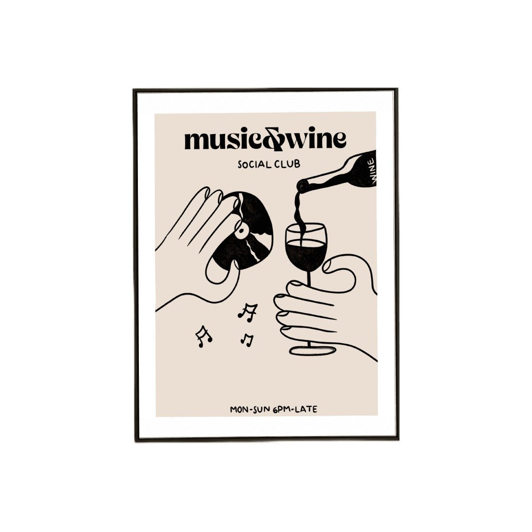 Music & Wine.  Illustration.poster